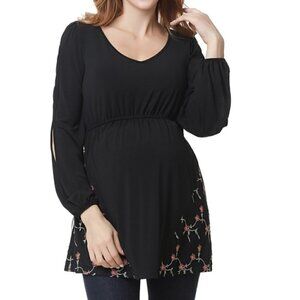 New KIMI + KAI Kacey Maternity Pregnant Mother-To-Be Floral Embroidered Top XS